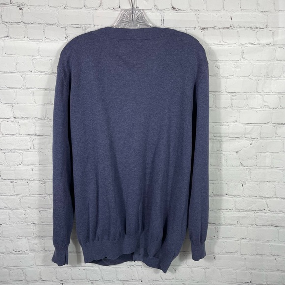 Boca Classics Blue V-Neck Cardigan Sweater Size Large - Picture 3 of 7